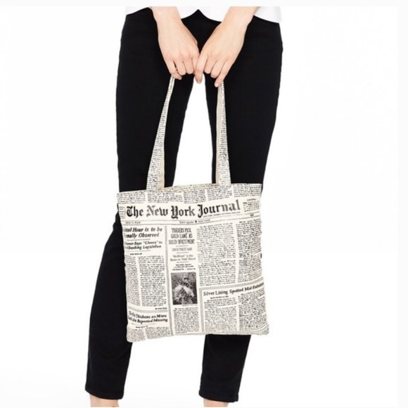 kate spade Handbags - Kate Spade Make Headlines new york journal newspaper Canvas tote purse bag nwt